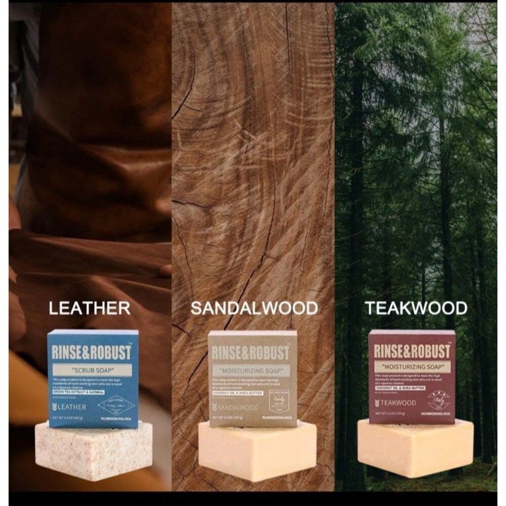 Rinse & Robust Mens Bar Soap Bath 3.5 Ounce (Pack of 3)